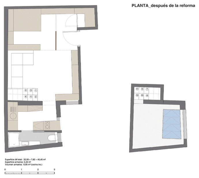 Planta de la vivienda, después de la reforma.