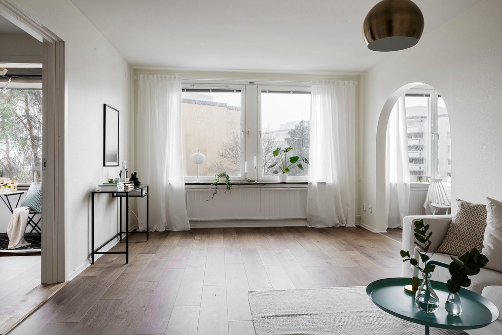 Inspiration för ett vintage vardagsrum