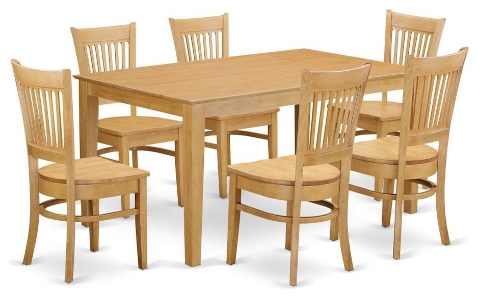 Table For 7 7-Piece Dining Room Set, Dining Table And 6 Dining Chairs ...