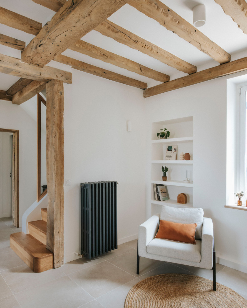 Exemple d'une salle de séjour scandinave.