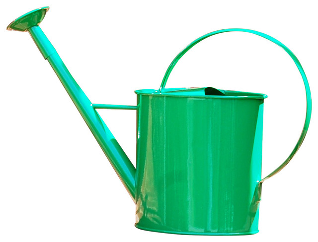 Metal 1 Gallon Watering Can With Long Spout Traditional Metal 1 Gallon Watering Can With Long Spout Green