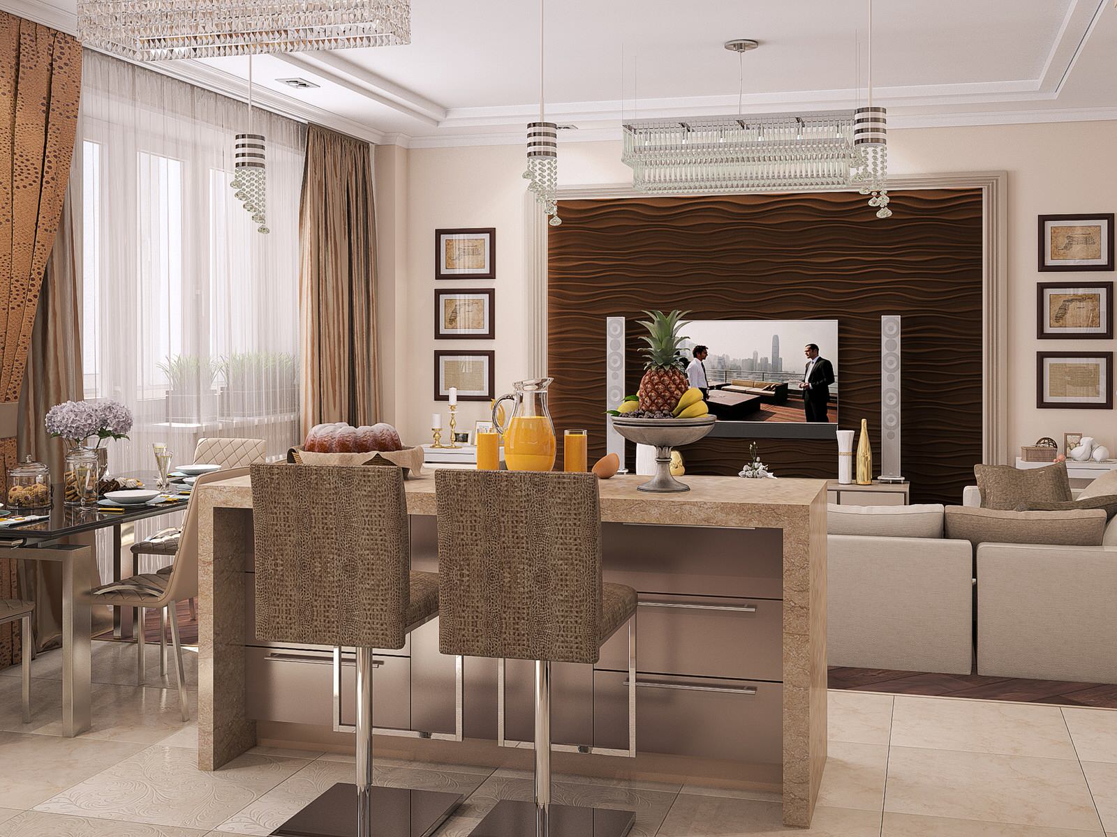 3-х комнатная квартира в ЖК Мичуринский, 107 кв.м.