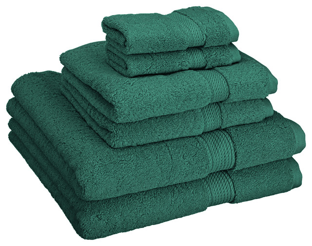 Buckingham Egyptian Cotton 6-Piece Towel Set, Hotel Quality, Teal