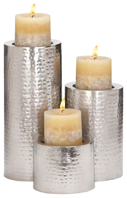 set of 3 tall candle holders