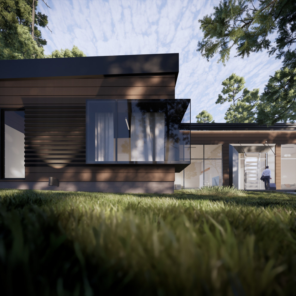 Одноэтажный дом из клееного бруса