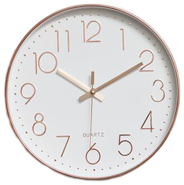 Nordic Decorative Wall Clock Classic Round Hanging Clocks Non Ticking 3 Contemporary Wall Clocks By Blancho Bedding