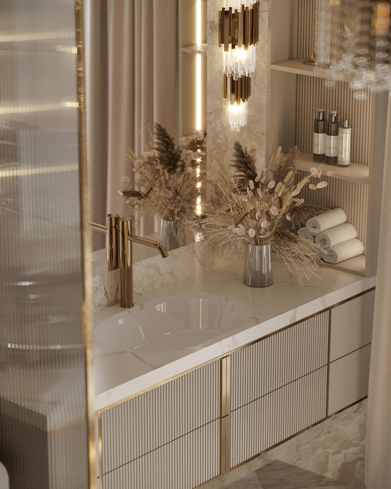 Роскошный дизайн квартиры в стиле современная классика в ЖК "Квартал Лахта парк"