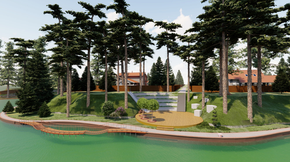 Концепция благоустройства берега коттеджного поселка
