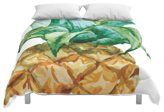 Society6 Pineapple Tropical Hawaii Summer Fruit Comforter