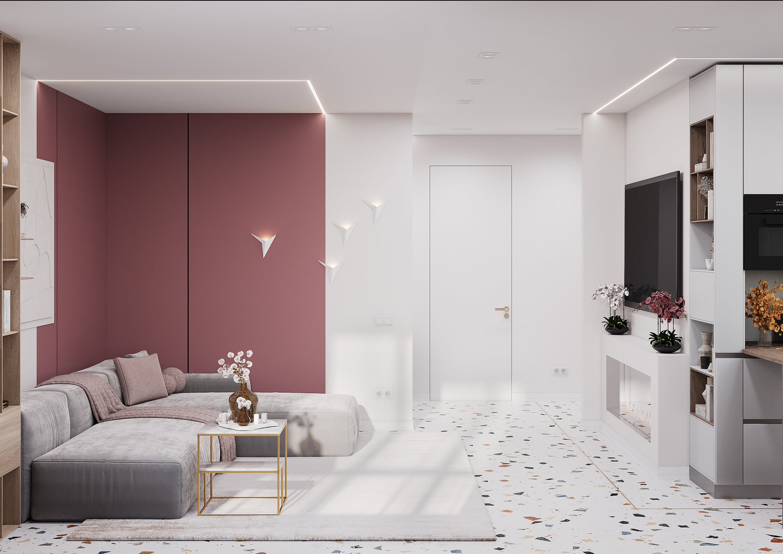 Дизайн-проект яркой квартиры 65 кв.м в современном стиле