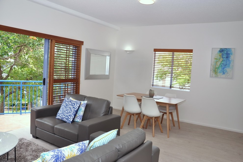 Design ideas for a beach style living room in Sunshine Coast.