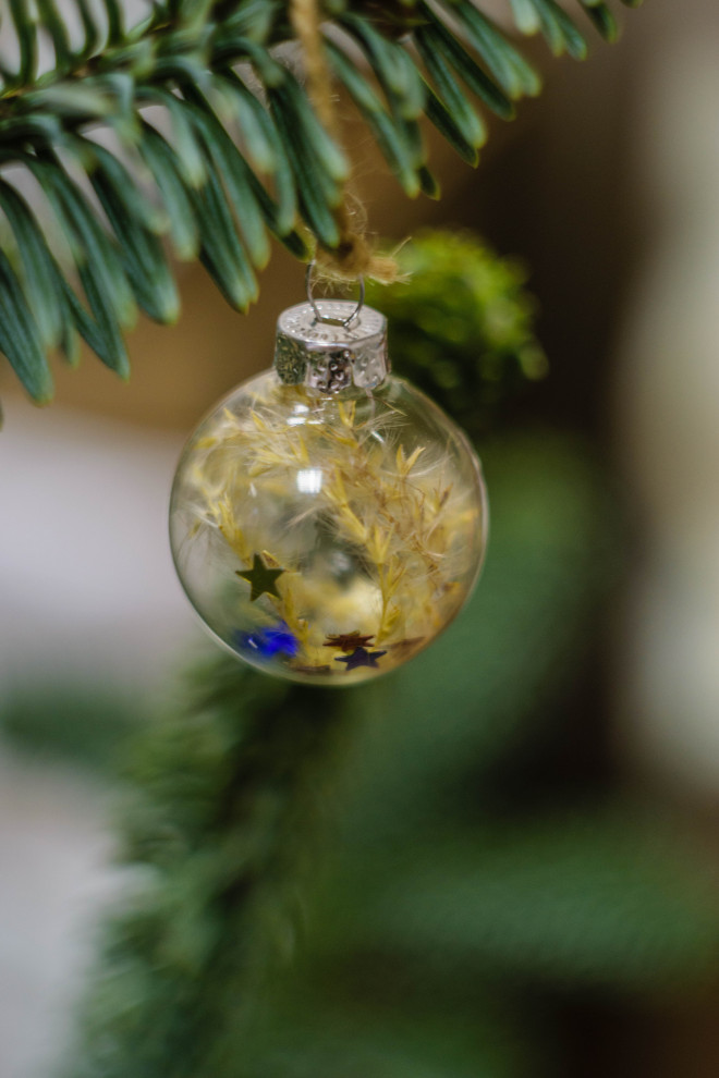 Стеклянный шар с сухоцветами