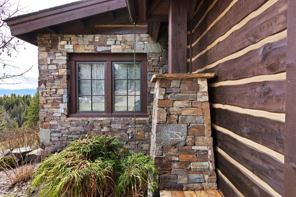 Inspiration for a large rustic home design remodel