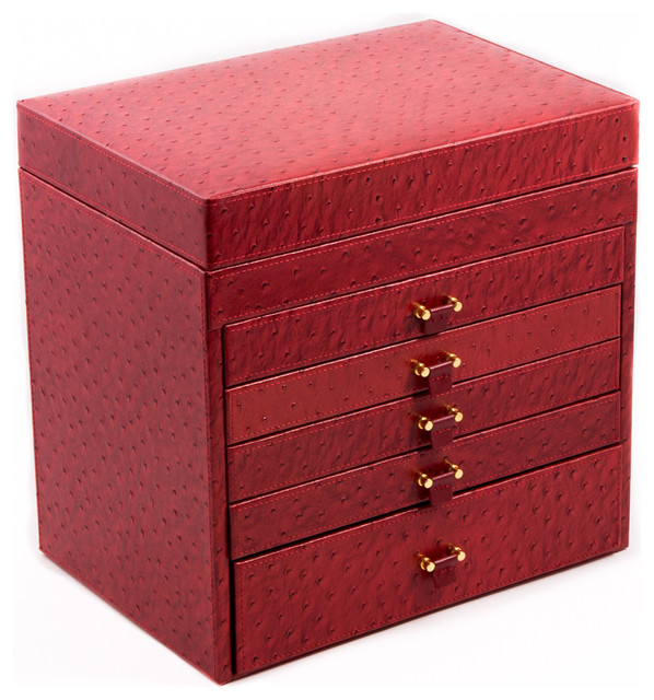 Leather Jewelry Chest Contemporary Jewelry Boxes And Organizers
