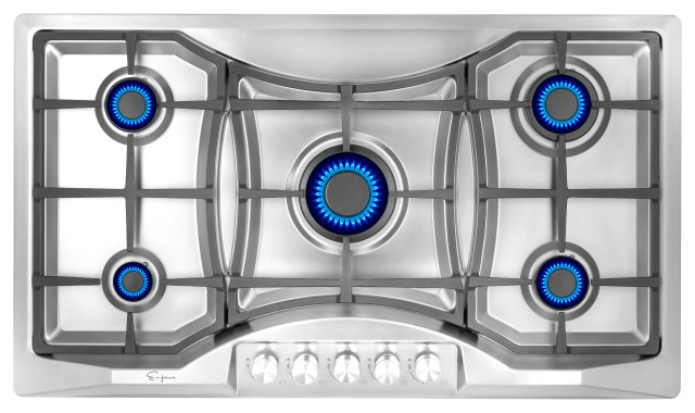 12 Inch Empava 12 Gas Stove Cooktop with 2 Italy Sabaf Sealed Burners NG/LPG Convertible in Stainless Steel 