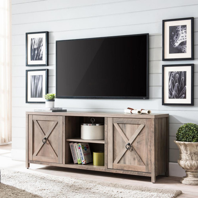 Granger Rectangular TV Stand for TV's up to 65 in Gray Oak ...