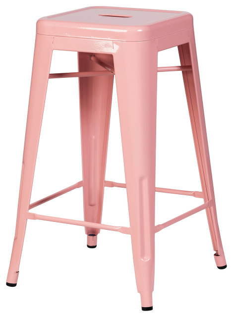 Bastille Stool Pink Contemporary, Pink Kitchen Island Stools Design