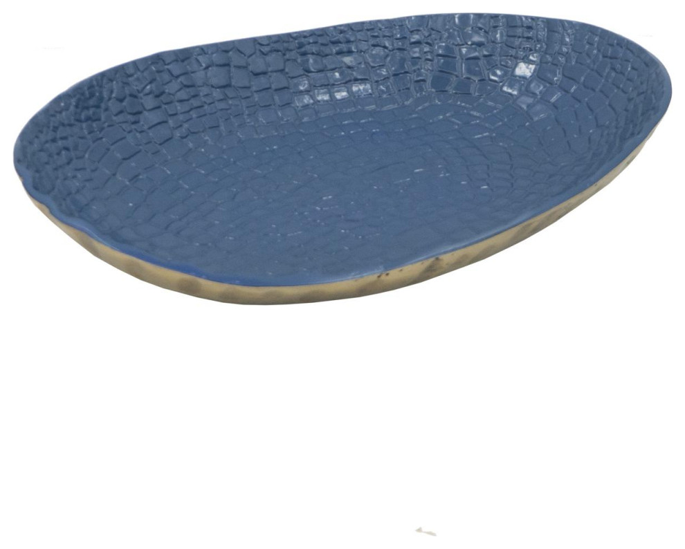 Crocodile Decorative Plate, Blue Contemporary Decorative Plates