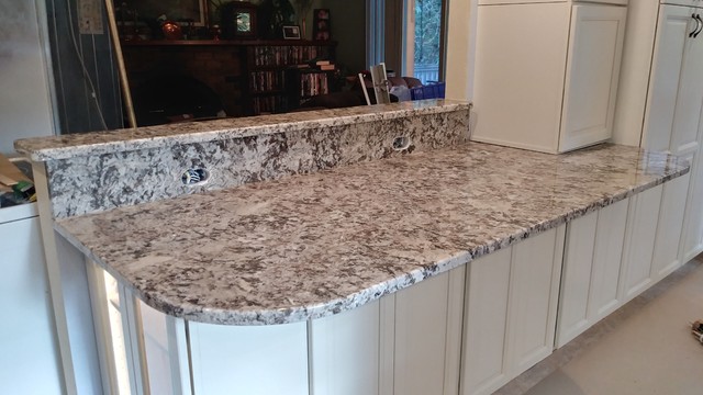 Bianco Antico Granite Countertops Transitional Kitchen