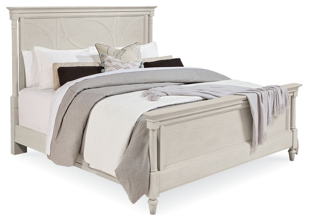 A.R.T. Home Furnishings Roseline Isla Panel Bed, Stucco White, Queen