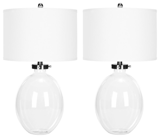 Safavieh Neville 26" Clear Glass Table Lamps, Set of 2