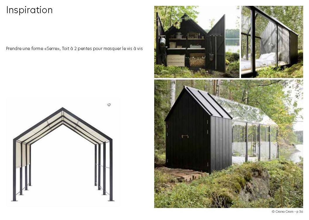 L'inspiration du projet : une pergola en forme de maison, avec un placard intégr