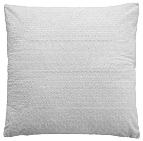 Lace Euro Pillow Cover 26x26 Cover Only White Eyelet