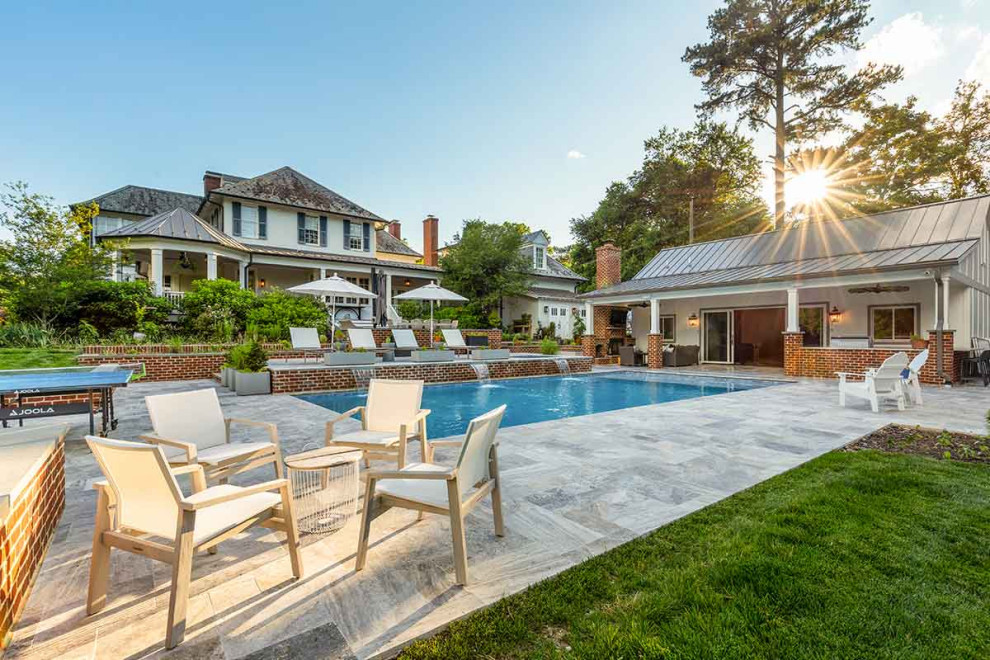 Inspiration for a rustic pool remodel in Richmond
