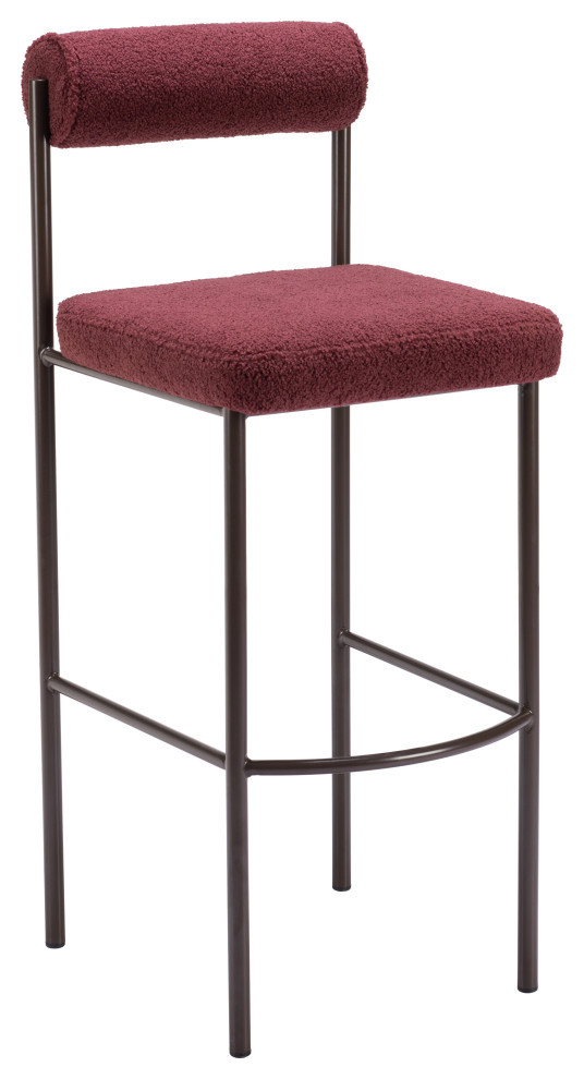 Barstool Set of 2, Red and Bronze, Counter Stool