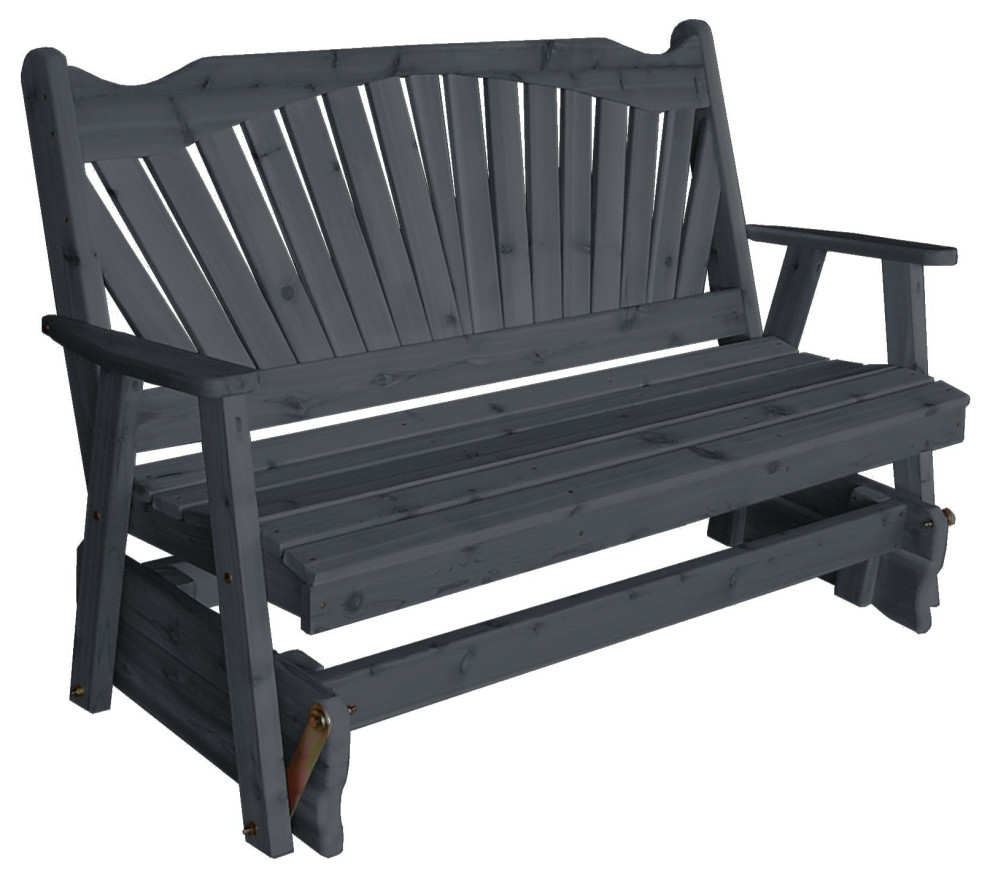 Pine Fanback Glider, Charcoal Stain, 5 Foot