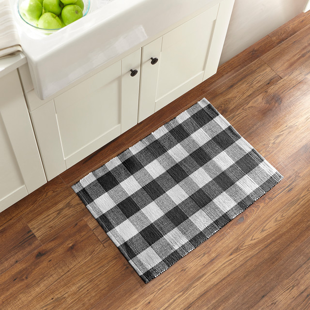 Farmhouse Living Buffalo Check Woven Kitchen Mat Farmhouse