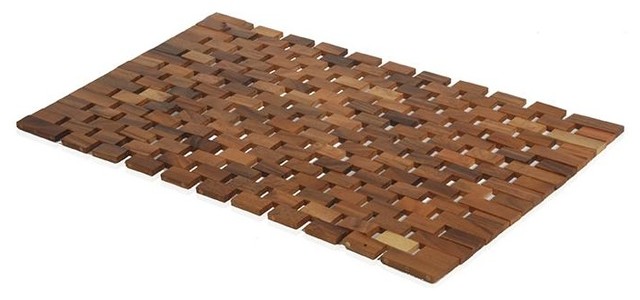 MV Acacia Natural Wood Bathroom Floor Mat