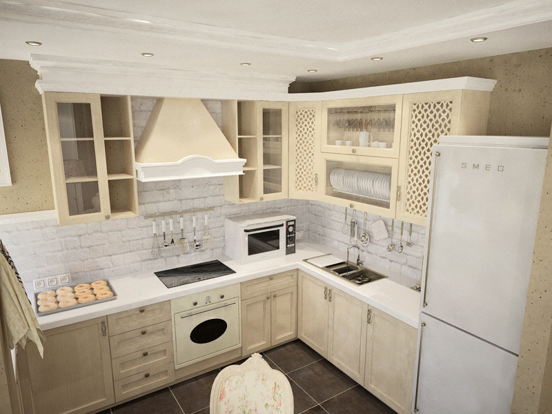 Кухня студия в стиле прованс