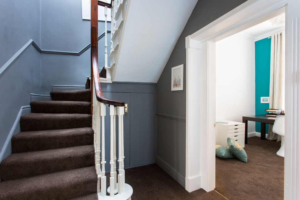 Design ideas for a small traditional staircase in Other.