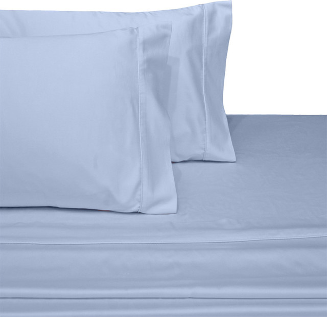 100 Cotton Waterbed Sheet Set, 450 TC Solid, Queen Contemporary