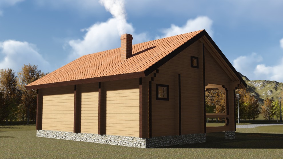 Дом-баня 56м2 из бруса 150х150 — проект 276