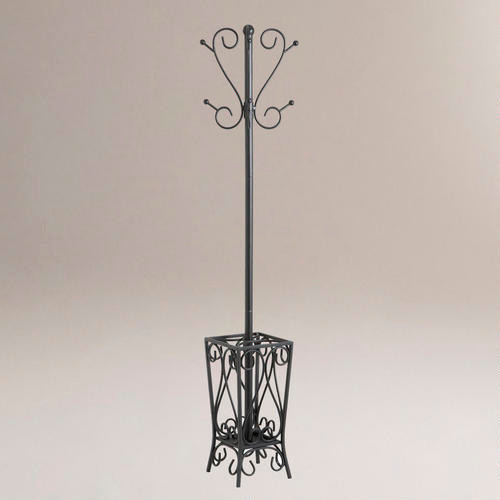 Metal Scroll Coat Rack With Umbrella Stand