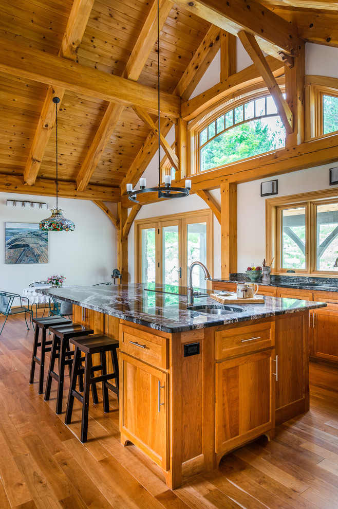 Example of a mountain style kitchen design in Toronto