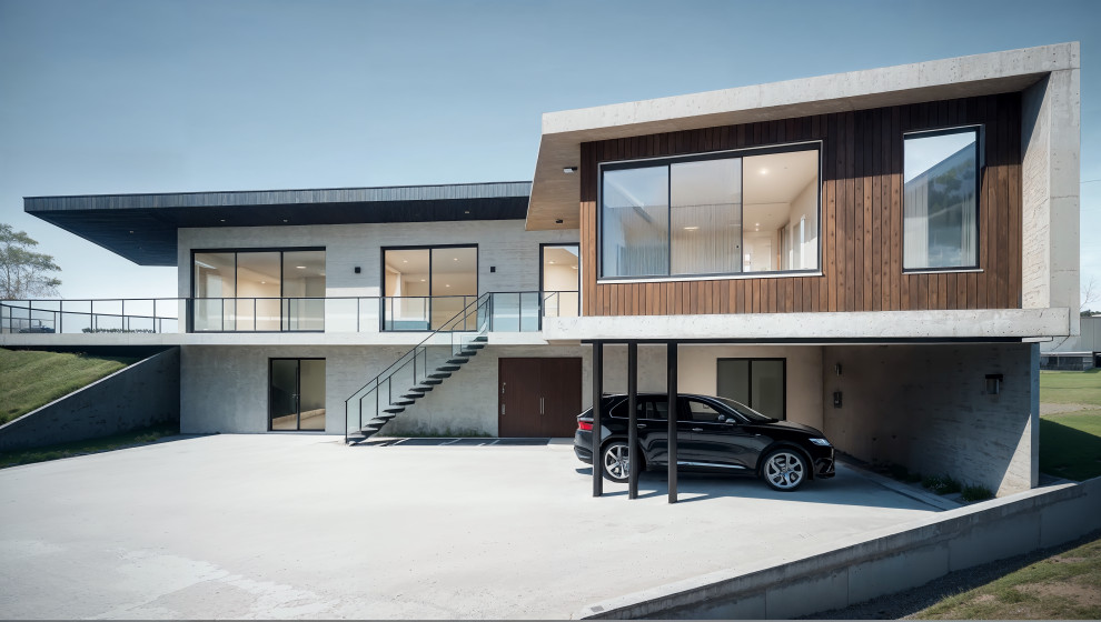 Maison béton dans l'Ouest Lyonnais