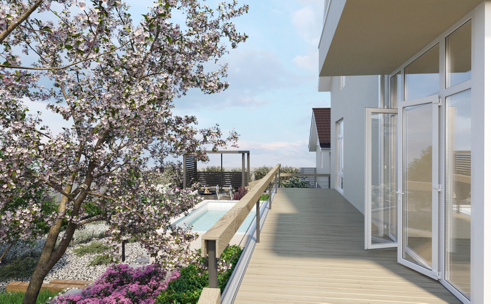 Ландшафтная архитектура участка частного жилого дома в п. Емельяновская горка