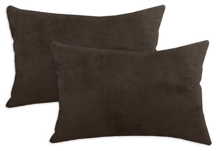 Passion Suede Pillows, Set of 2, Chocolate