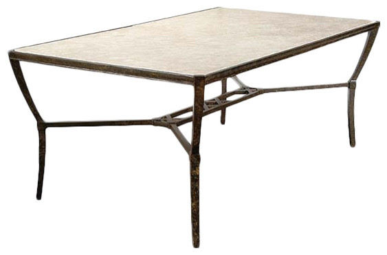 Jane Modern French Stone Top Metal Outdoor Dining Table Jane Modern French Stone Top Metal Outdoor Dining Table