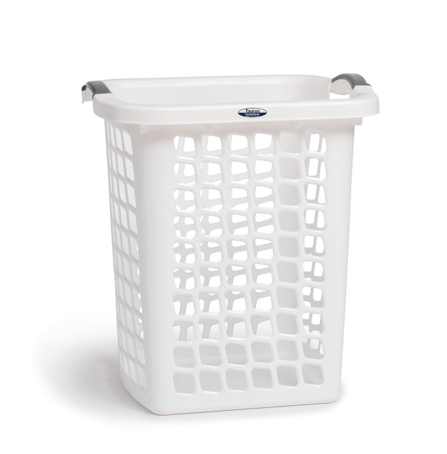 Comfort Grip Upright Clothes Hamper, White Transitional Hampers