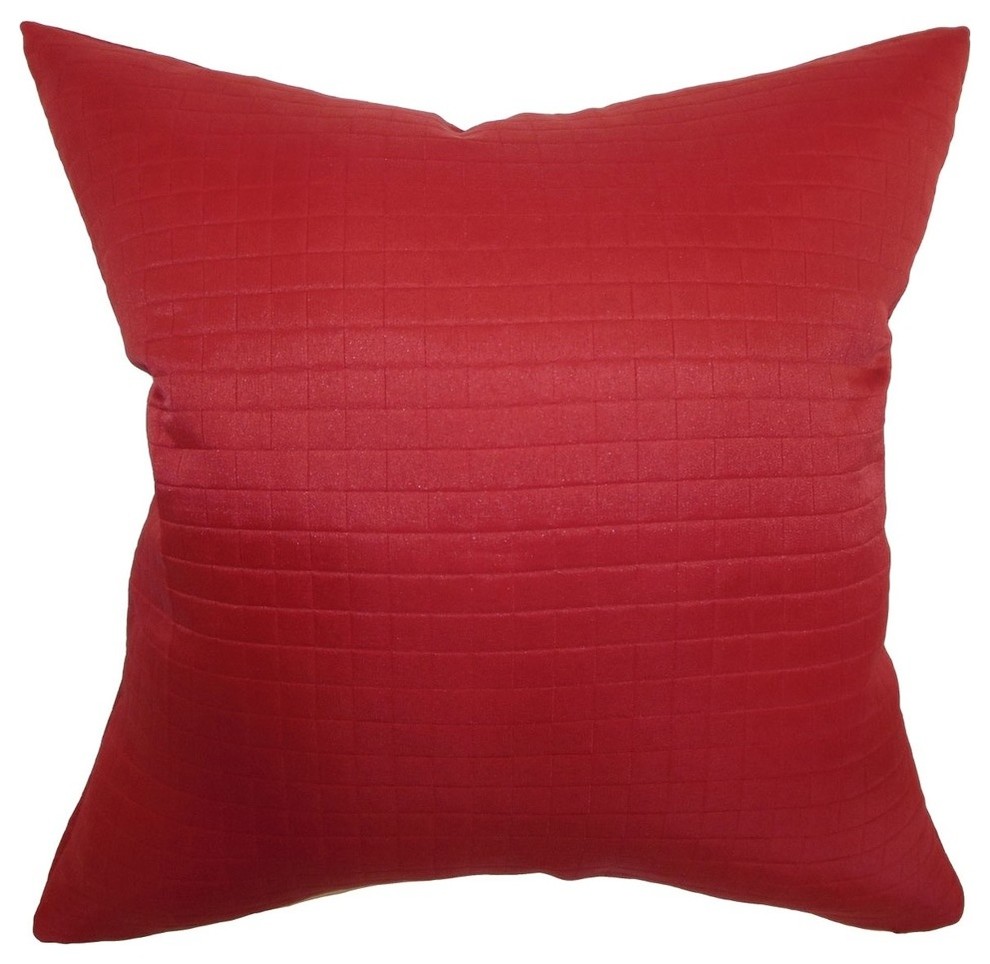 Quintessa Quilted Pillow Cherry 18"x18"