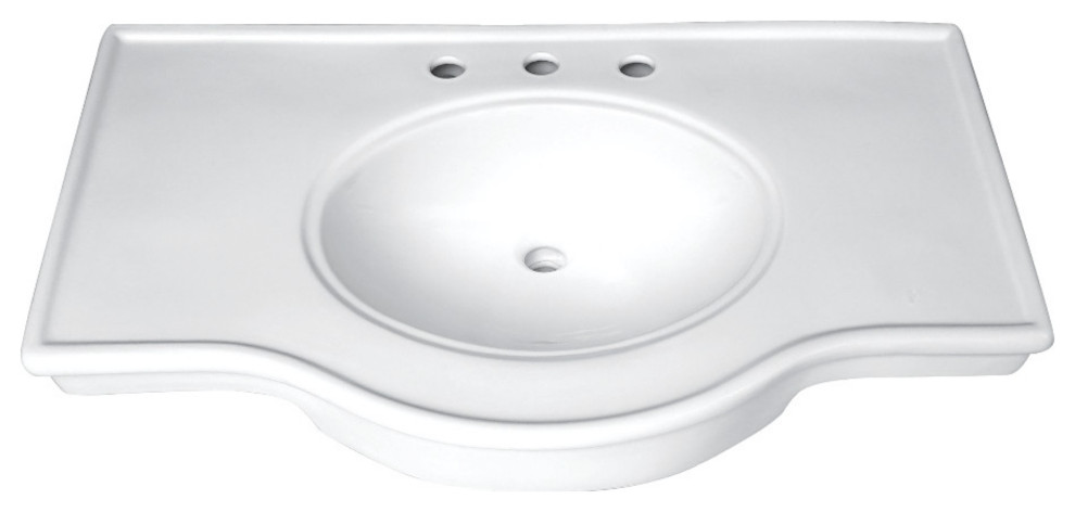 templeton ceramic 24 console bathroom sink with overflow