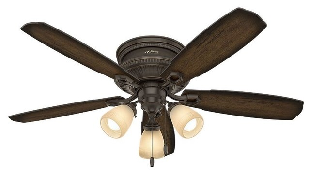 Hunter Ambrose 52 Low Profile 3 Bell 52 Ceiling Fan 5 Reversible Blades And L