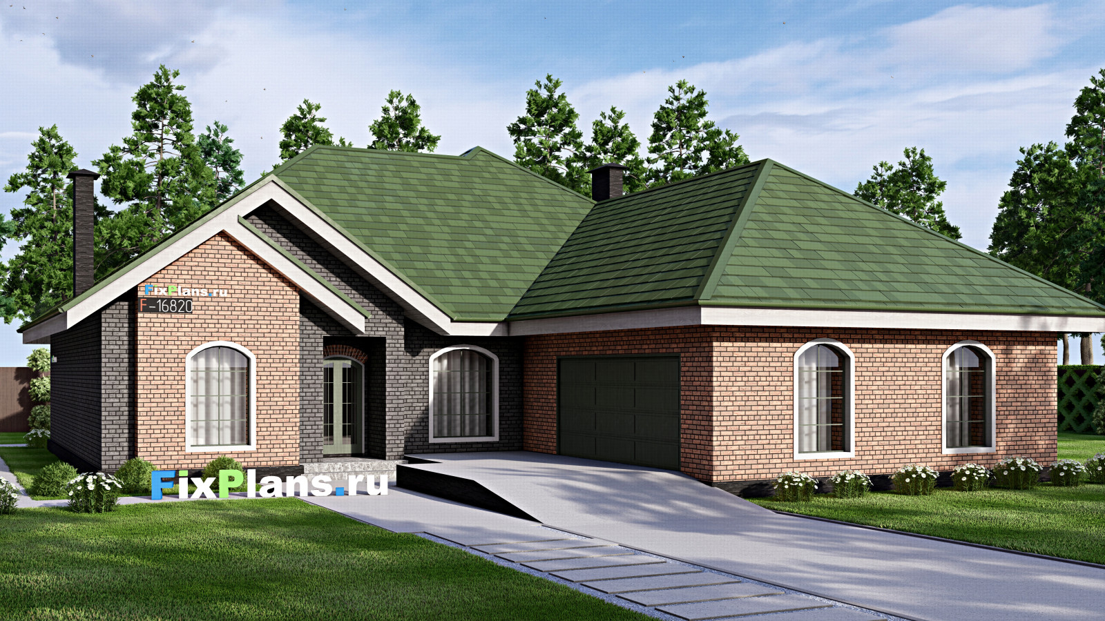 Проект одноэтажного дома 17х21м S237м2 F-16820