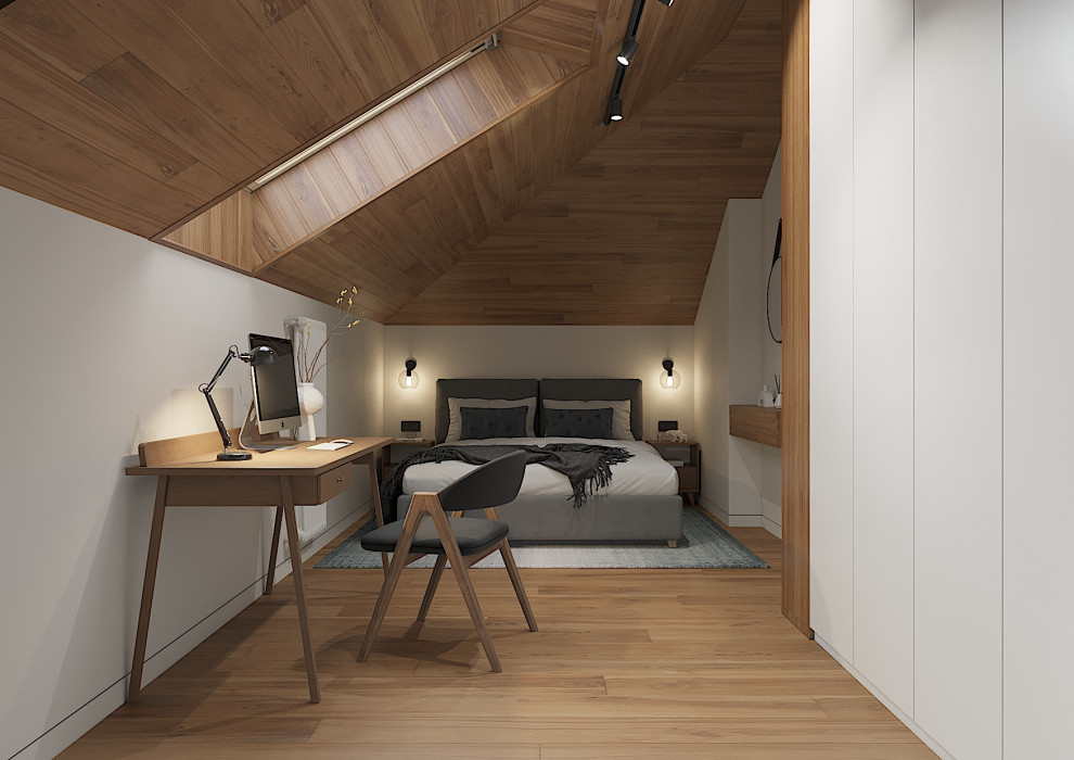 Дом с мансардой в современном стиле