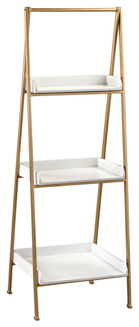 Sterling White And Gold Accent Shelf 351 10205 Contemporary Sterling White And Gold Accent Shelf 351 10205