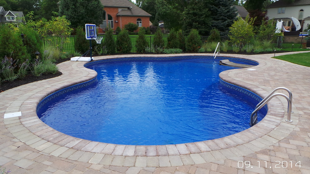 Inground Custom Freeform Swimming Pool Modern Pool Detroit by WIND SURF & SAIL POOLS INC